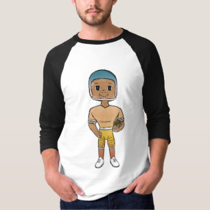 vintage retro rainbow football player ombre   T-Shirt