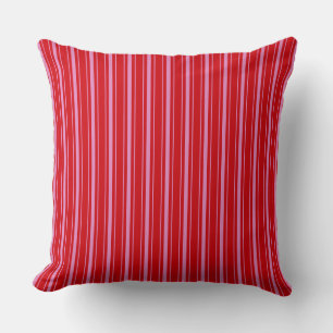 Vintage Retro Red and Pink Ticking Striped Cushion
