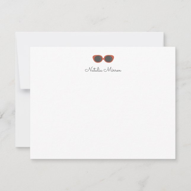 Vintage Retro Red Sunglasses Polka Dot Pattern Card (Front)