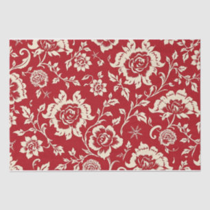 Vintage Retro Red toile de jouy Tissue Paper