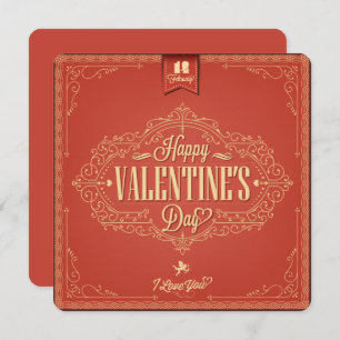 Vintage Retro Red Valentines Holiday Card