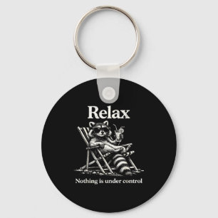 Vintage retro relax nothing is under control funny key ring