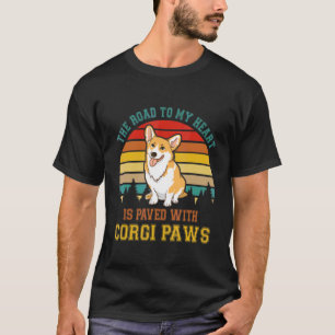 Vintage Retro Road To My Heart Is Paved With Corgi T-Shirt