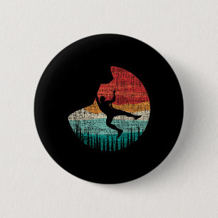Vintage Retro Rock Climber And Rock Climbing  6 Cm Round Badge