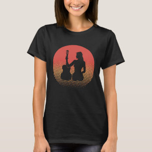 Vintage Retro Rock & Roll Music And Woman Guitar L T-Shirt