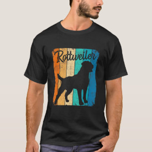 Vintage Retro Rottweiler Dog Dad Dog Mum Silhouett T-Shirt