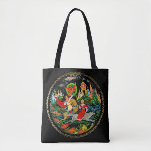 Vintage Retro Russian Fairy Tale Fantasy Colorful Tote Bag