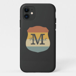 Vintage retro rustic name initials personalised iPhone 11 case