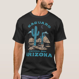 Vintage Retro Saguaro Cactus Moon Arizona National T-Shirt