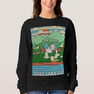 Vintage Retro Salt Lake City Utah Art Slc Ut 1 Sweatshirt