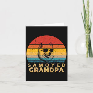 Vintage Retro Samoyed Grandpa Dog Lover Paw Dad Fa Card