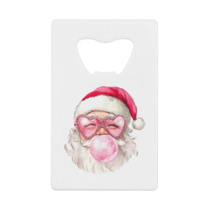 Vintage Retro Santa Christmas Bubble Gum Pink Sung
