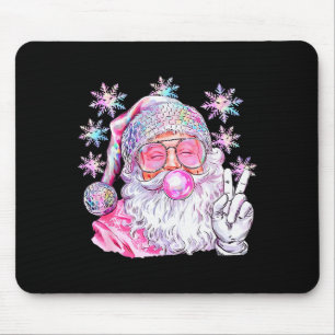 Vintage Retro Santa Christmas Nk Sungles Bubble Gu Mouse Pad