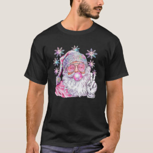 Vintage Retro Santa Christmas Pink Sunglasses Bubb T-Shirt