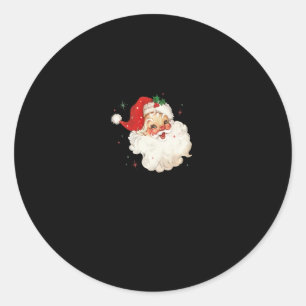 vintage retro santa christmas sweatshirt classic round sticker