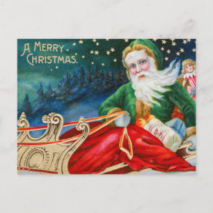 Vintage Retro Santa Claus Christmas Postcard