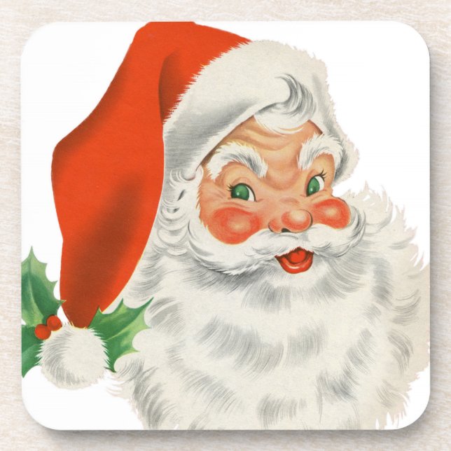 Vintage Retro Santa Claus Coaster (Front)