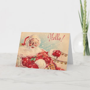 Vintage Retro Santa Claus Greeting Card