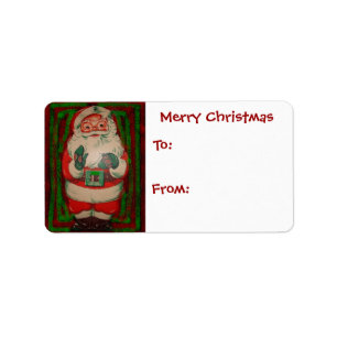Vintage Retro Santa Claus Label