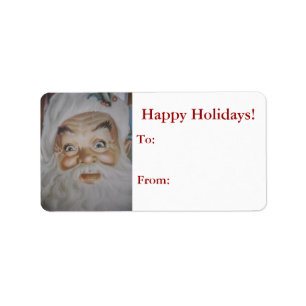 Vintage Retro Santa Claus Label