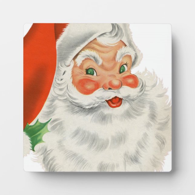 Vintage Retro Santa Claus Plaque (Front)