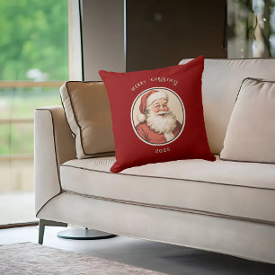 Vintage Retro Santa Cushion
