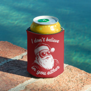 Vintage Retro Santa I Dont Believe In You Either Can Cooler