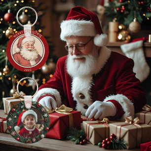 Vintage Retro Santa Key Ring