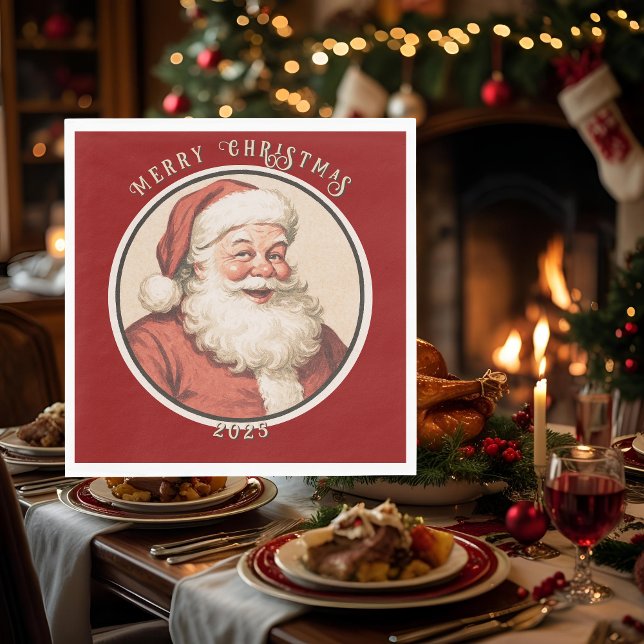 Vintage Retro Santa  Napkin (Creator Uploaded)