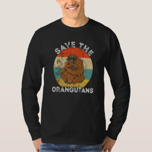 Vintage Retro Save The Orangutans Wildlife Animal T-Shirt