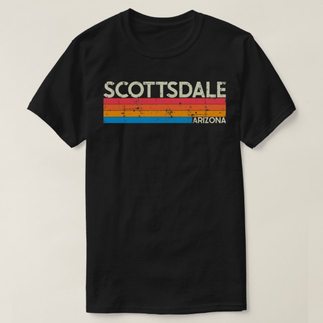 Vintage Retro Scottsdale Arizona Distressed  T-Shirt (Design Front)