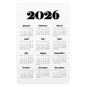 Vintage retro script 2024 calendar magnet