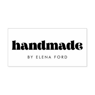 Vintage retro script Handmade Rubber Stamp