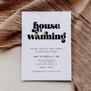 Vintage Retro Script Housewarming Party Invitation