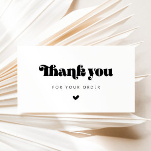 Vintage Retro Script Thank you for your order card