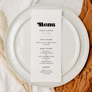 Vintage retro script wedding menu