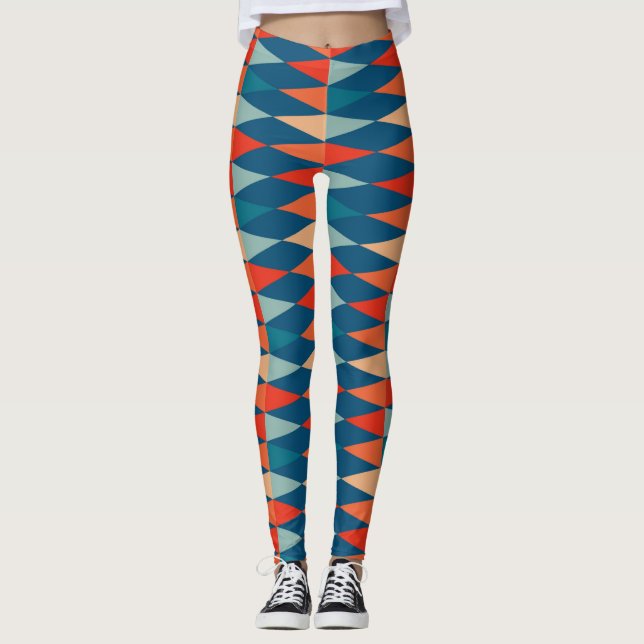 Vintage retro seamless patterns leggings (Front)