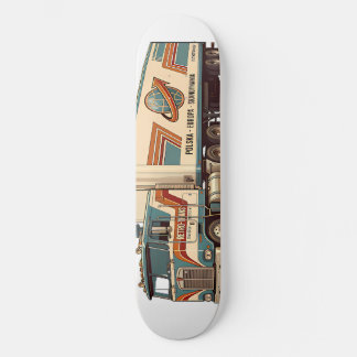 Vintage Retro Semi Truck Throw Pillow Skateboard