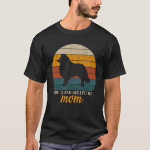 Vintage Retro Shetland Sheepdog Mum Happy Mother's T-Shirt