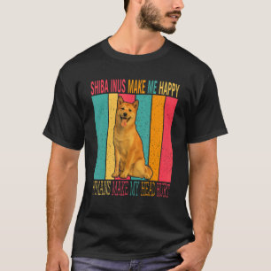 Vintage Retro Shiba Inus Make Happy Humans Make He T-Shirt