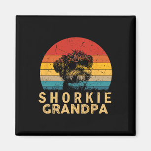 Vintage Retro Shorkie Grandpa Dog Lovers Paw Dad F Magnet