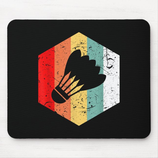 Vintage Retro Shuttle Funny Badminton Gift  Mouse Pad (Front)