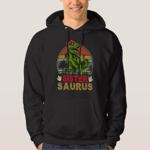 Vintage Retro Sistersaurus Dinosaur Trex Hoodie