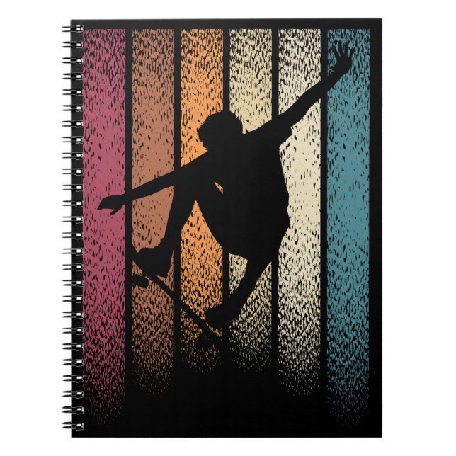Vintage Retro Skateboarding Notebook (Front)