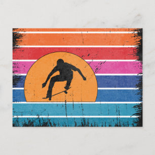 Vintage Retro Skateboarding Skater Skateboarder Postcard