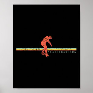 Vintage Retro Skateboarding Tee Gift Poster