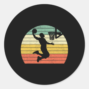 Vintage Retro Sketll Dunk Sunset Colourful Men Boy Classic Round Sticker