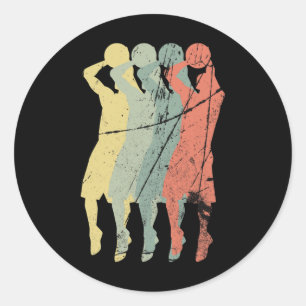 Vintage Retro Sketll Player Gift Idea Classic Round Sticker