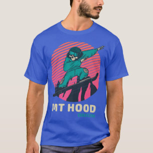 Vintage Retro Snowboarding Skeleton Mount Hood Ore T-Shirt
