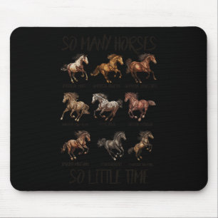 Vintage Retro So Many Horse So Little Time Mouse Pad